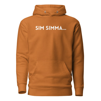 Adobe hoodie, front view, with white 'SIM SIMMA...' lettering.