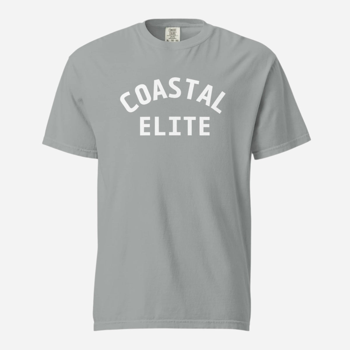 Granite T-shirt, front view with white arched "Coastal Elite" lettering.