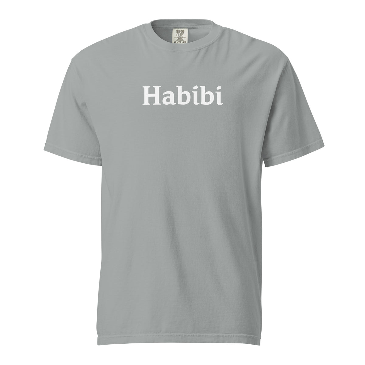 Granite T-shirt, front view with white "Habibi" lettering.