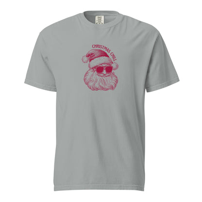 Granite T-shirt with a red Santa face in sunglasses and Christmas Chill text, front view.