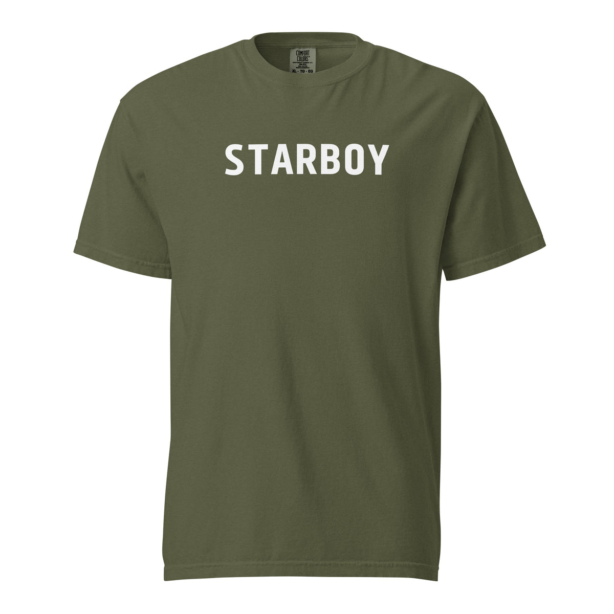 Hemp T-shirt, front view with white "STARBOY" lettering.