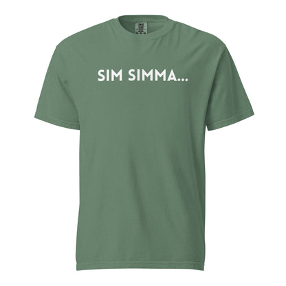 Light Green T-shirt, front view with white "SIM SIMMA..." lettering.