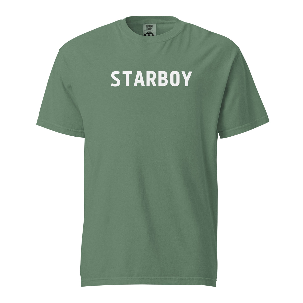 Light Green T-shirt, front view with white "STARBOY" lettering.
