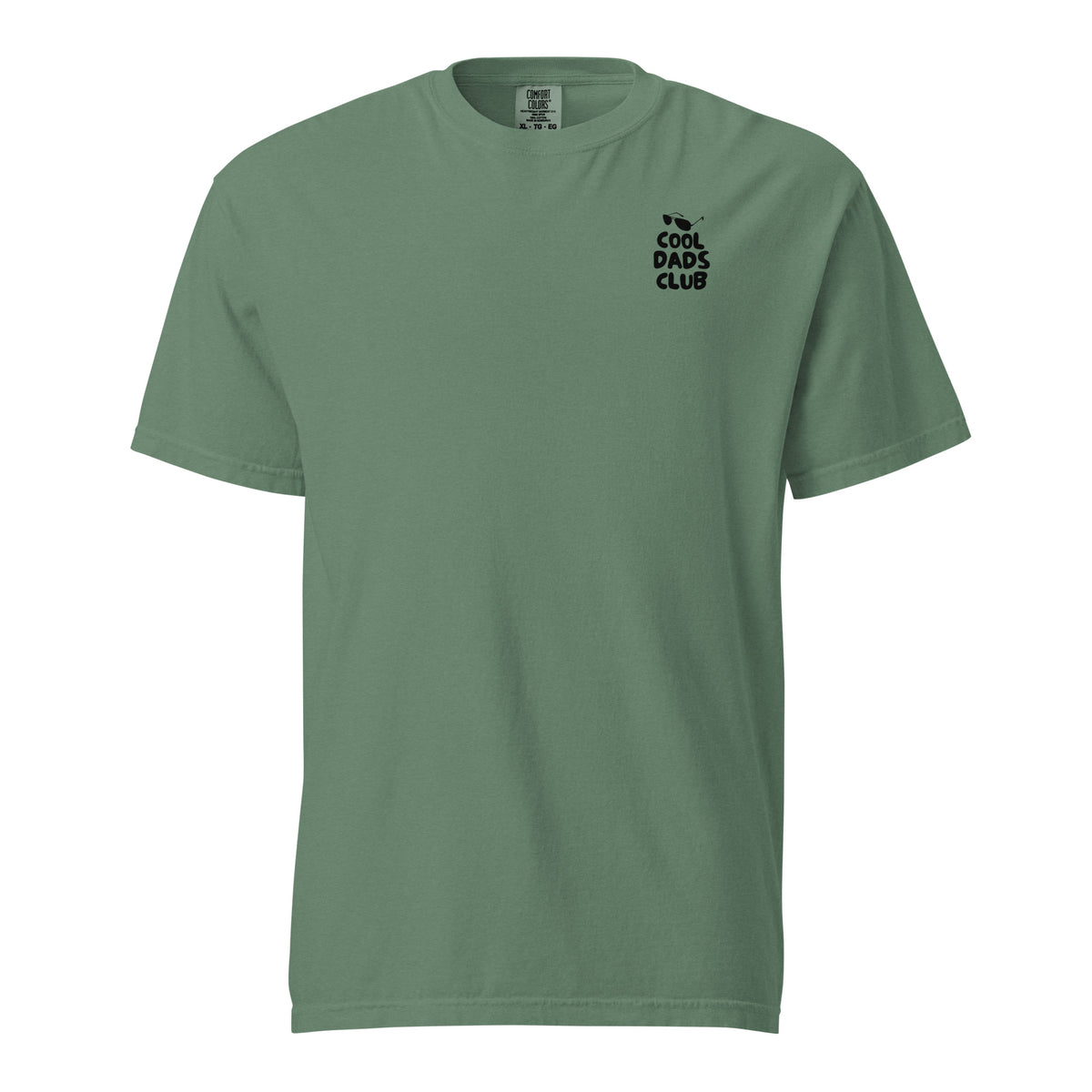 Light Green T-shirt, front view, with small black 'Cool Dads Club' chest lettering.