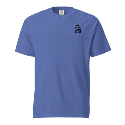 MysticBlue T-shirt, front view, with small black 'Cool Dads Club' chest lettering.