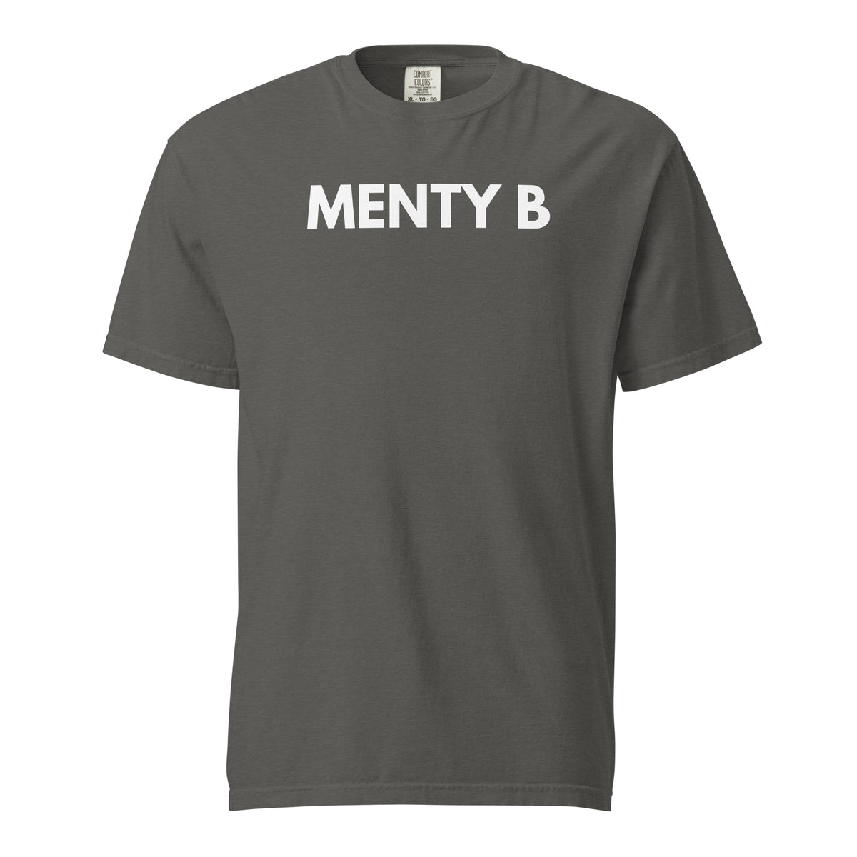 Pepper T-shirt, front view with white "MENTY B" lettering.