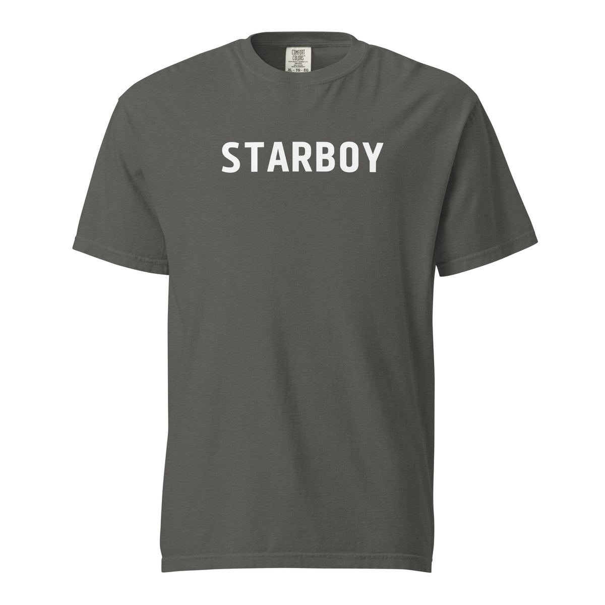 Pepper T-shirt, front view with white "STARBOY" lettering.
