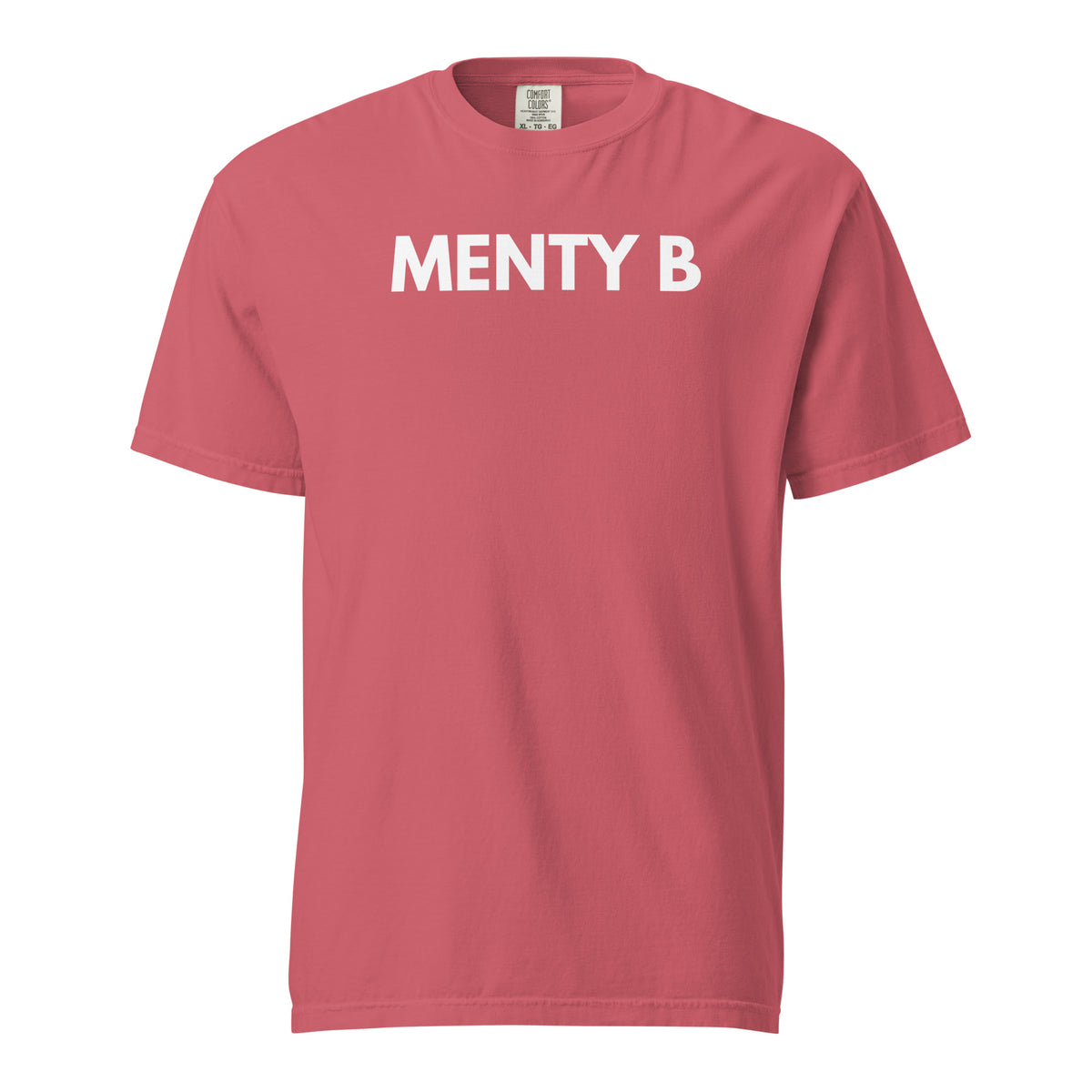 Watermelon T-shirt, front view with white "MENTY B" lettering.