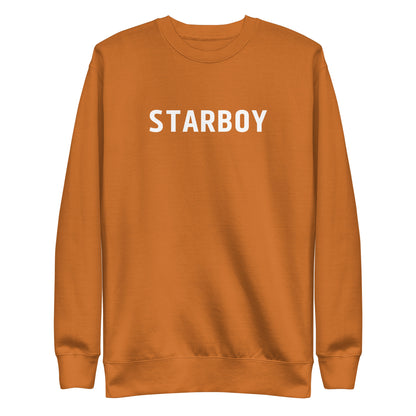 Adobe sweatshirt with white Starboy lettering, front view.