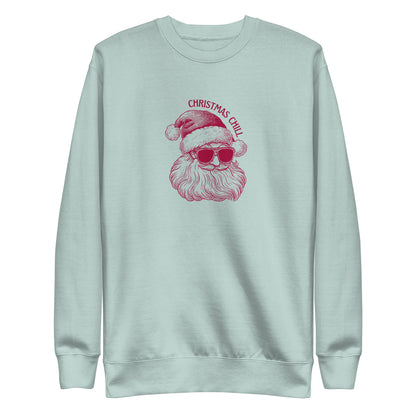 Agave sweatshirt, front view, with a burgundy Santa face wearing sunglasses beneath 'Christmas Chill' text.