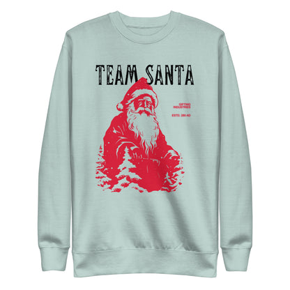 Agave sweatshirt with a red Santa illustration and black Team Santa text, front view.