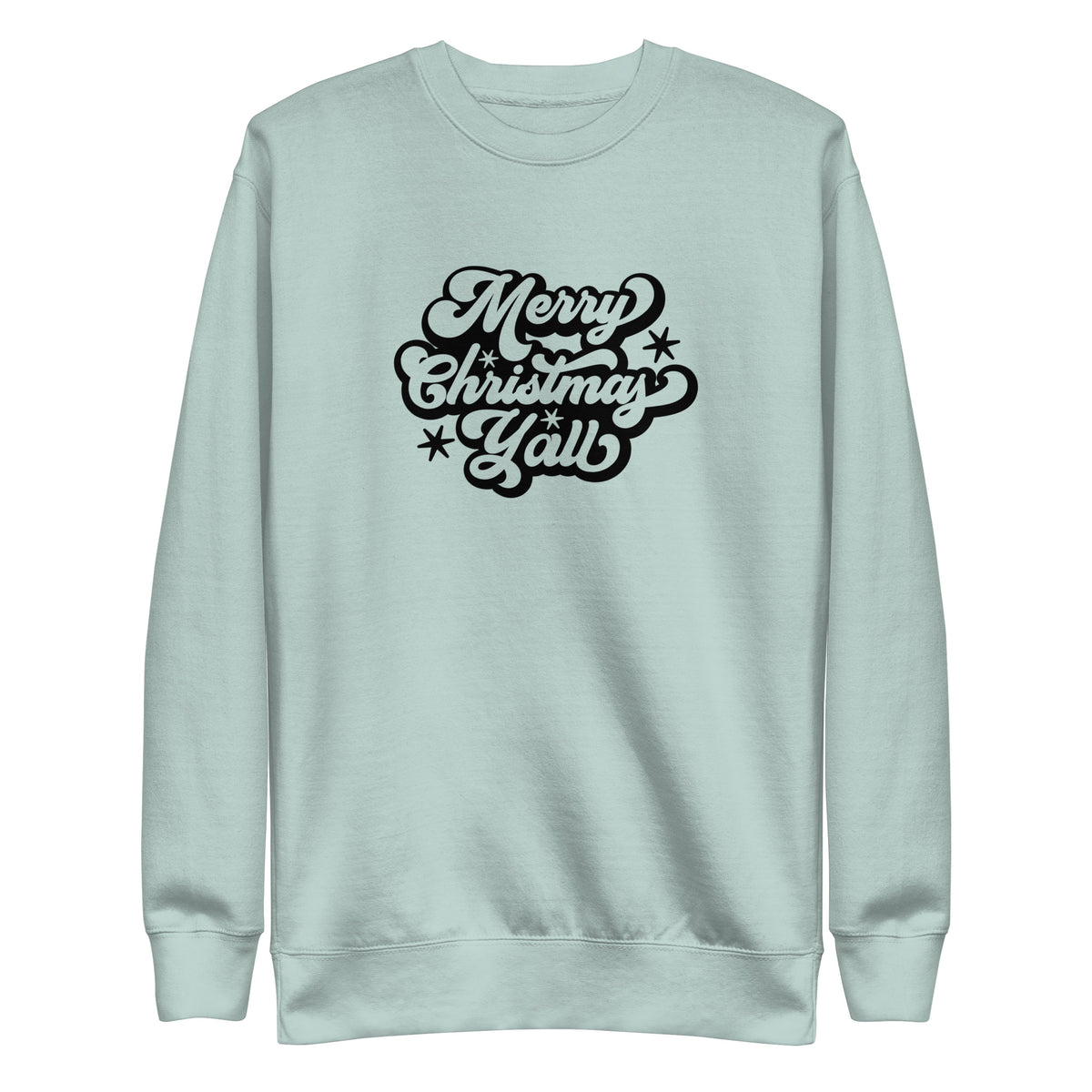 Agave sweatshirt, front view with black Merry Christmas Y'all script lettering.