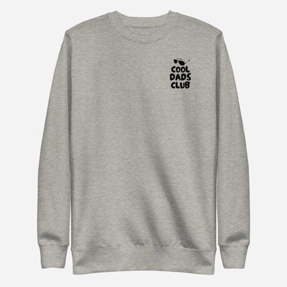 Carbon Grey sweatshirt, front view with small black Cool Dads Club chest lettering.